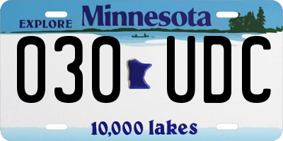 MN license plate 030UDC