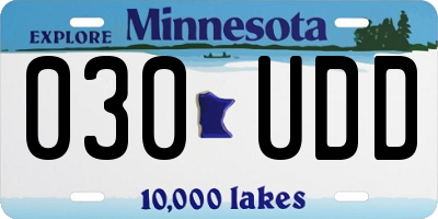 MN license plate 030UDD