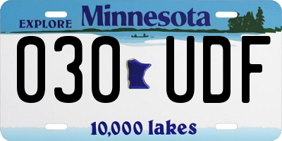 MN license plate 030UDF