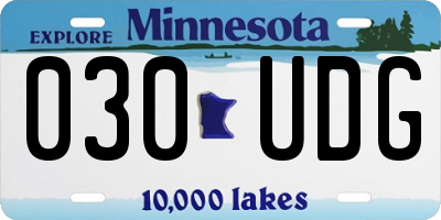 MN license plate 030UDG