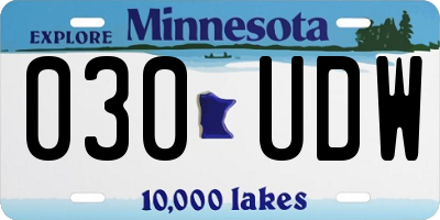 MN license plate 030UDW