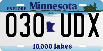 MN license plate 030UDX