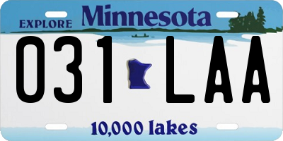 MN license plate 031LAA