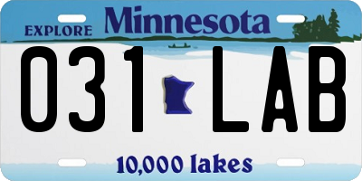 MN license plate 031LAB