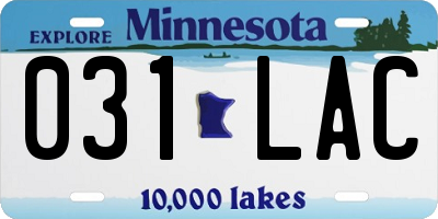 MN license plate 031LAC