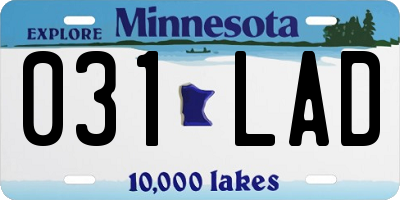 MN license plate 031LAD