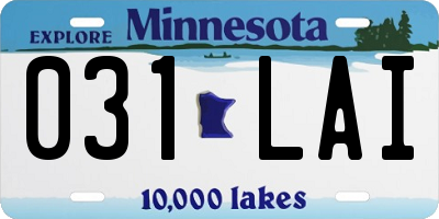 MN license plate 031LAI