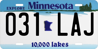 MN license plate 031LAJ