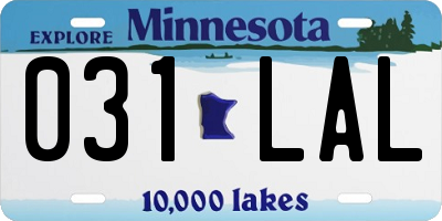 MN license plate 031LAL