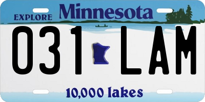 MN license plate 031LAM