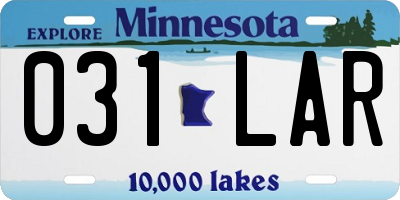 MN license plate 031LAR