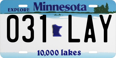 MN license plate 031LAY