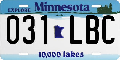 MN license plate 031LBC