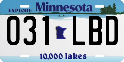 MN license plate 031LBD