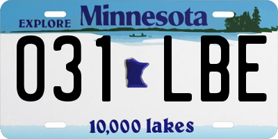 MN license plate 031LBE