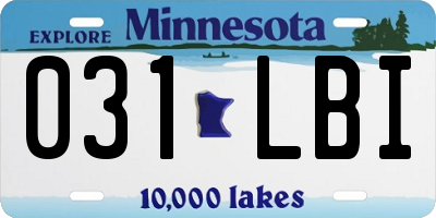 MN license plate 031LBI