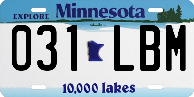 MN license plate 031LBM