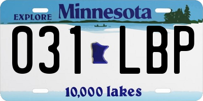 MN license plate 031LBP