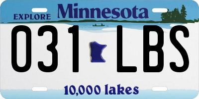 MN license plate 031LBS