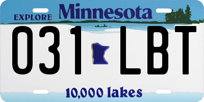 MN license plate 031LBT