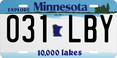 MN license plate 031LBY
