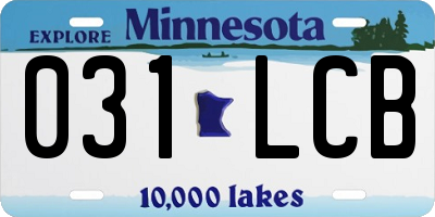 MN license plate 031LCB
