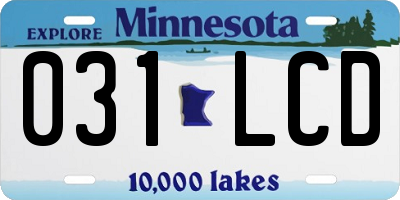 MN license plate 031LCD