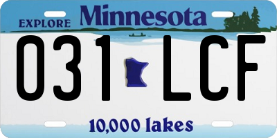 MN license plate 031LCF
