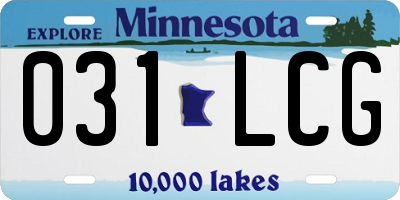 MN license plate 031LCG