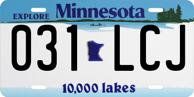 MN license plate 031LCJ