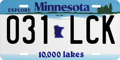 MN license plate 031LCK