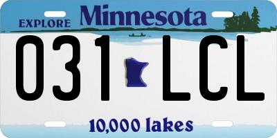 MN license plate 031LCL