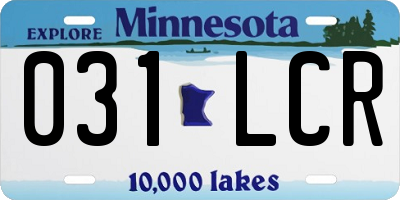 MN license plate 031LCR