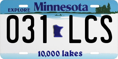 MN license plate 031LCS