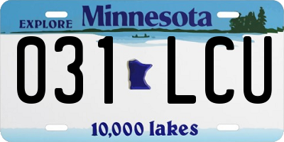 MN license plate 031LCU