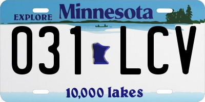 MN license plate 031LCV