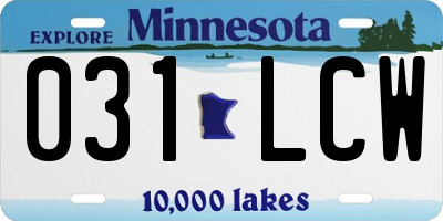MN license plate 031LCW