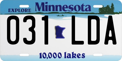 MN license plate 031LDA