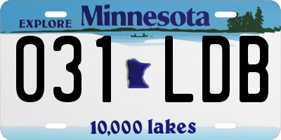 MN license plate 031LDB