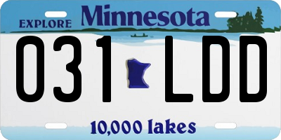 MN license plate 031LDD