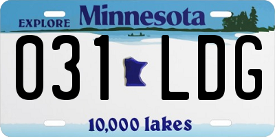 MN license plate 031LDG