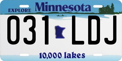 MN license plate 031LDJ