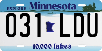 MN license plate 031LDU