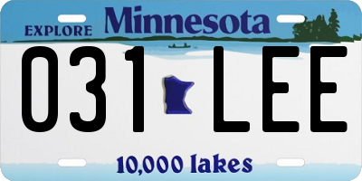 MN license plate 031LEE