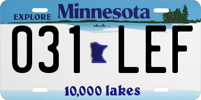 MN license plate 031LEF