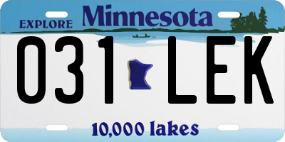 MN license plate 031LEK