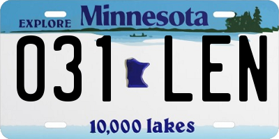 MN license plate 031LEN