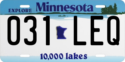 MN license plate 031LEQ