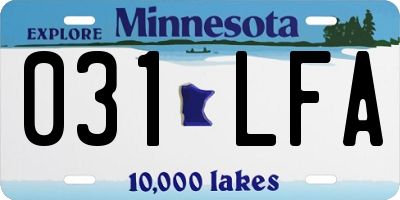 MN license plate 031LFA