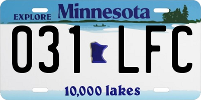 MN license plate 031LFC